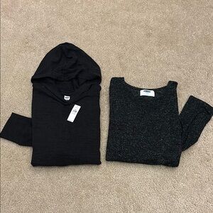 Bundle of 2 Old Navy Girls Charcoal Long Sleeve Shirts - Size XL 14-16